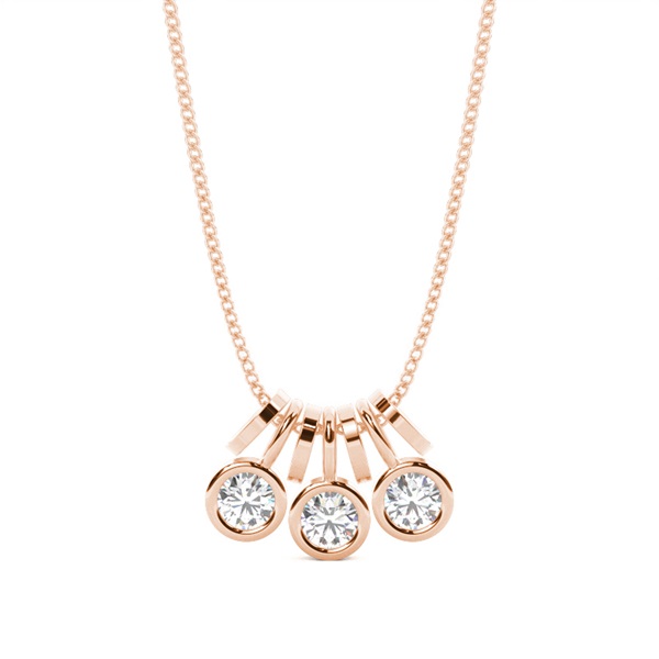 Full Bezel Setting Round Diamond Fine Necklace