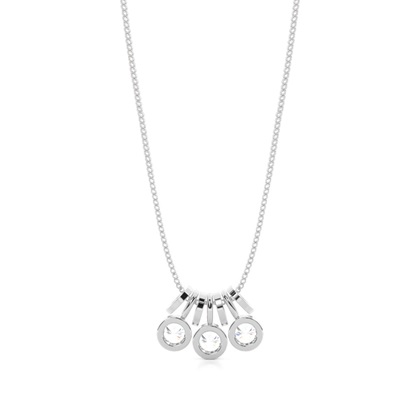 Volle Lünette die Rund Diamant feine Halskette einstellen