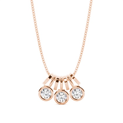 Full Bezel Setting Round Diamond Fine Necklace