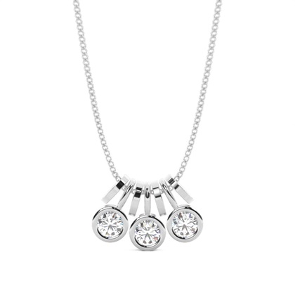 Full Bezel Setting Round Diamond Fine Necklace