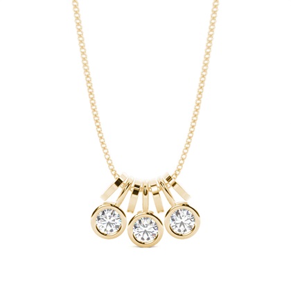 Full Bezel Setting Round Diamond Fine Necklace
