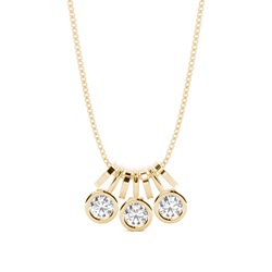 Full Bezel Setting Round Diamond Fine Necklace