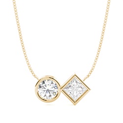 Full Bezel Setting Round Diamond Fine Necklace