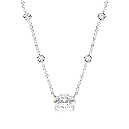 Solitaire Pendant with Diamond Chain