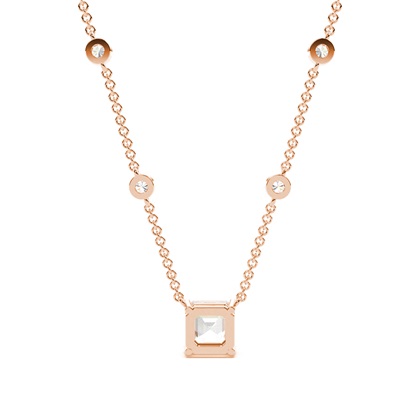 Solitär-Anhänger mit Diamantkette