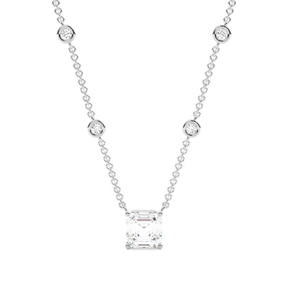 Solitaire Pendant with Diamond Chain