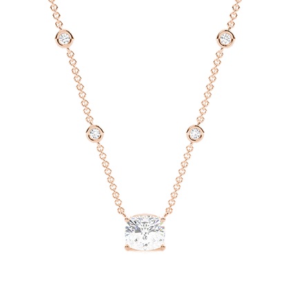 Solitaire Pendant with Diamond Chain