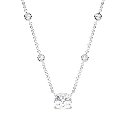 Solitaire Pendant with Diamond Chain