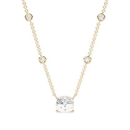 Solitaire Pendant with Diamond Chain