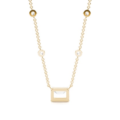 Solitär-Anhänger mit Diamantkette