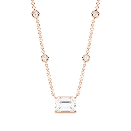 Solitaire Pendant with Diamond Chain