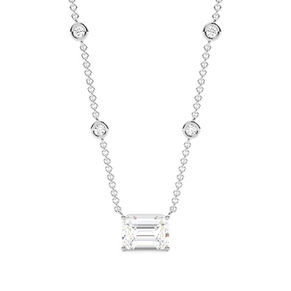 Solitaire Pendant with Diamond Chain