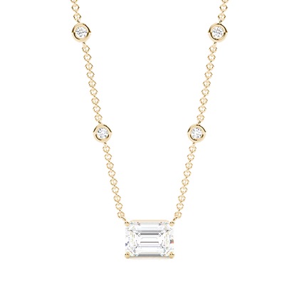 Solitaire Pendant with Diamond Chain