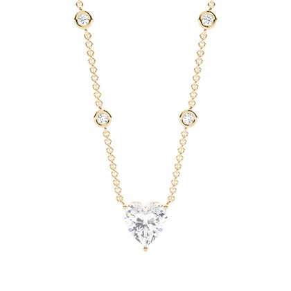 Heart Yellow Gold Diamond Necklaces and Diamond Pendants
