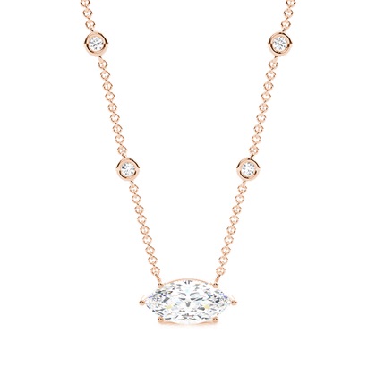 Solitaire Pendant with Diamond Chain
