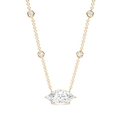 Solitaire Pendant with Diamond Chain