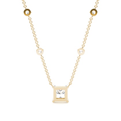 Solitär-Anhänger mit Diamantkette