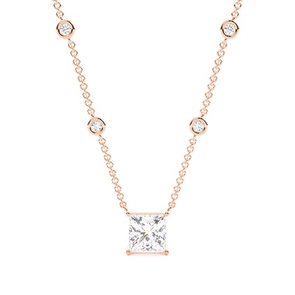 Solitaire Pendant with Diamond Chain