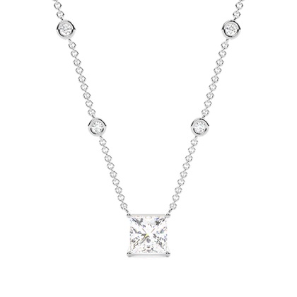 Solitaire Pendant with Diamond Chain