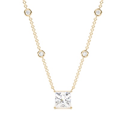 Solitaire Pendant with Diamond Chain