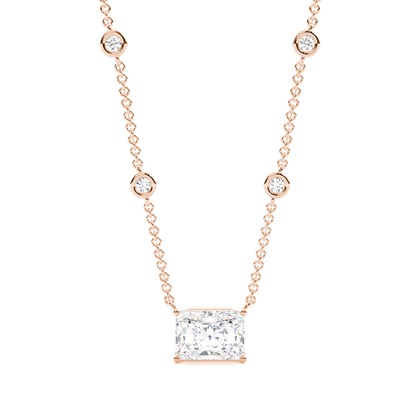 Solitaire Pendant with Diamond Chain