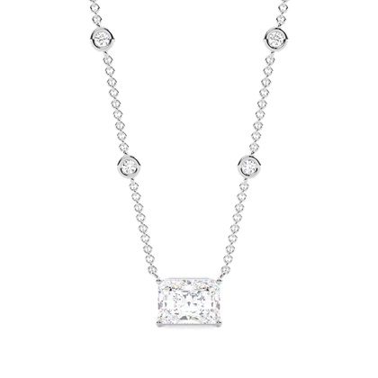 Solitaire Pendant with Diamond Chain