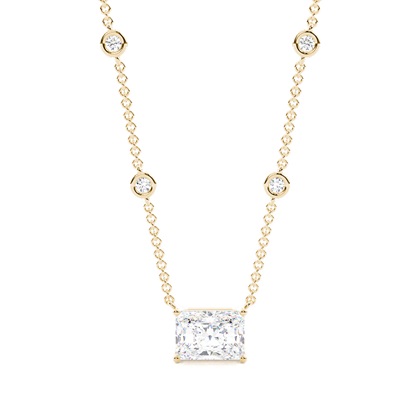 Solitaire Pendant with Diamond Chain