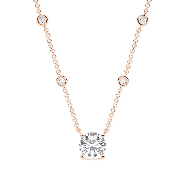 Solitaire Pendant with Diamond Chain