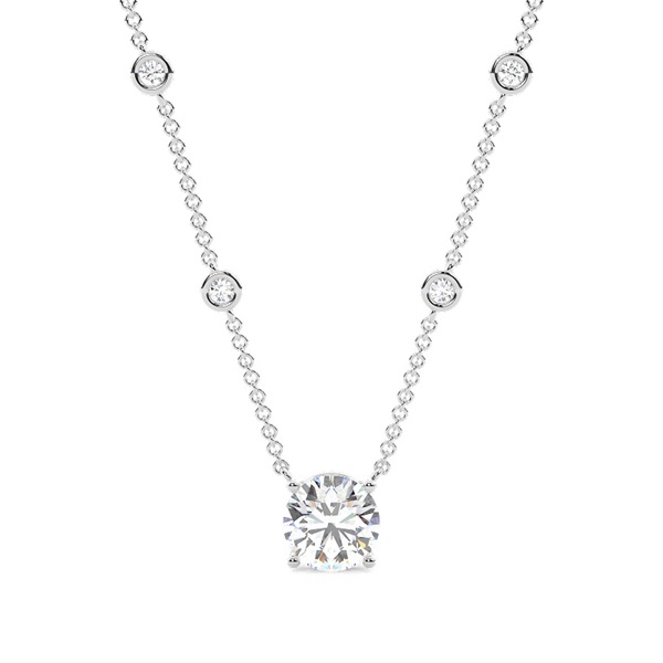 Solitaire Pendant with Diamond Chain