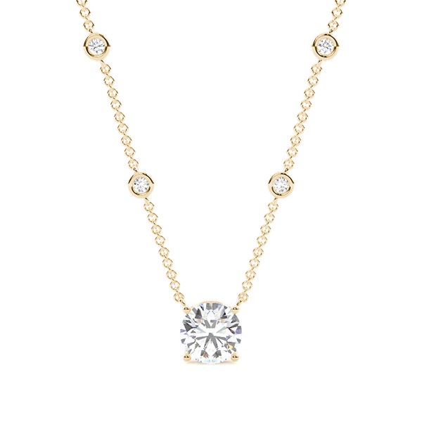 Solitaire Pendant with Diamond Chain
