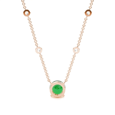 Smaragd Saphir Solitär Anhänger mit Diamant Kette