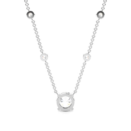 Solitaire Pendant with Diamond Chain