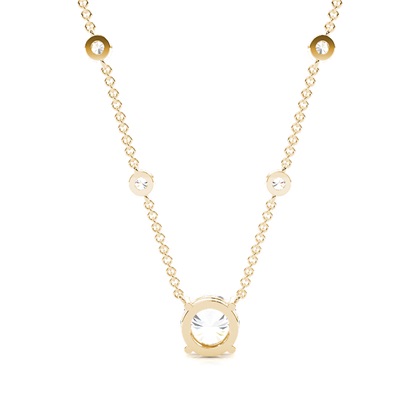 Gelbgold Diamant Anhänger Halsketten