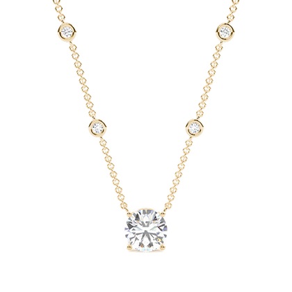 Solitaire Pendant with Diamond Chain