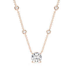 Solitaire Pendant with Diamond Chain