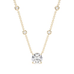 Solitaire Pendant with Diamond Chain