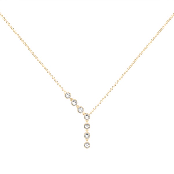 Jovial Diamond Disc chain lariate necklace