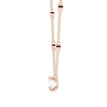 Solitär-Anhänger im Floralen-Look mit Diamantkette