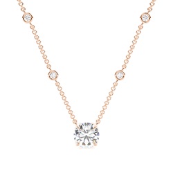 Floral look Solitaire Pendant with Diamond Chain