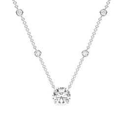 Solitär-Anhänger im Floralen-Look mit Diamantkette