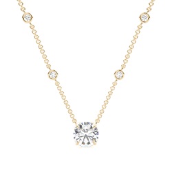 Floral look Solitaire Pendant with Diamond Chain