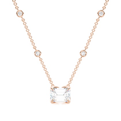 Floral look Solitaire Pendant with Diamond Chain