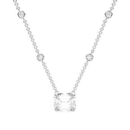 Floral look Solitaire Pendant with Diamond Chain