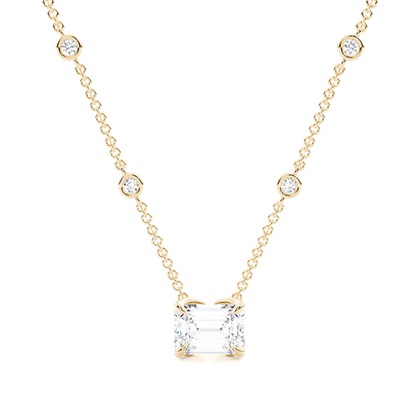 Floral look Solitaire Pendant with Diamond Chain