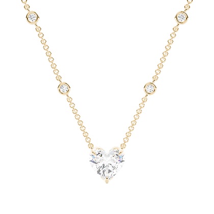 Heart Yellow Gold Diamond Necklaces and Diamond Pendants