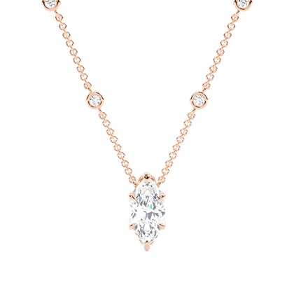 Floral look Solitaire Pendant with Diamond Chain