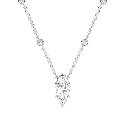 Floral look Solitaire Pendant with Diamond Chain