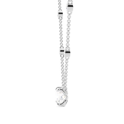 Solitär-Anhänger im Floralen-Look mit Diamantkette