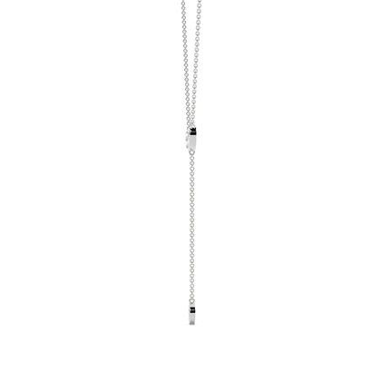 Lariat-Halskette mit blauem Saphir und Diamanten