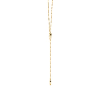 Lariat-Halskette mit Smaragd und Diamant